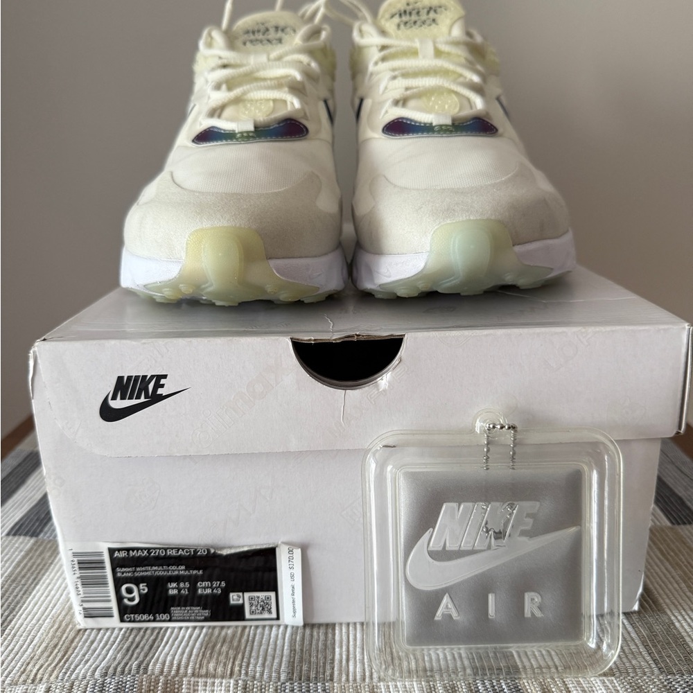 Nike Air Max React 270 Cream Sneakers Modern Design